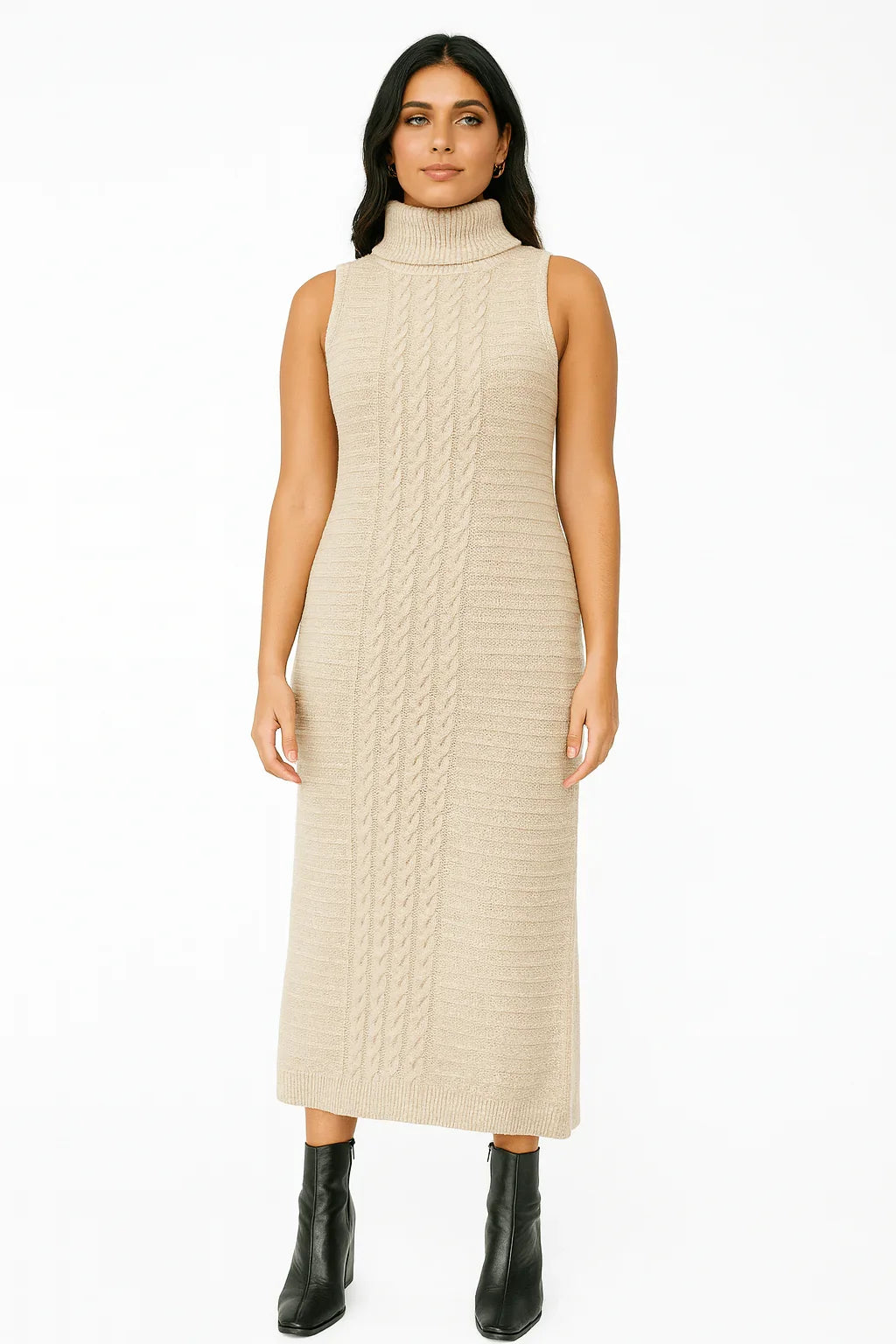 Vestido Mousse Trançado Longo