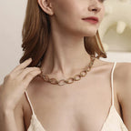 Colar Círculo Zircão Exuberante 18K Banhado a Ouro