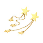 Brincos Estrela de Borla em Aço Inoxidável Banhado a Ouro