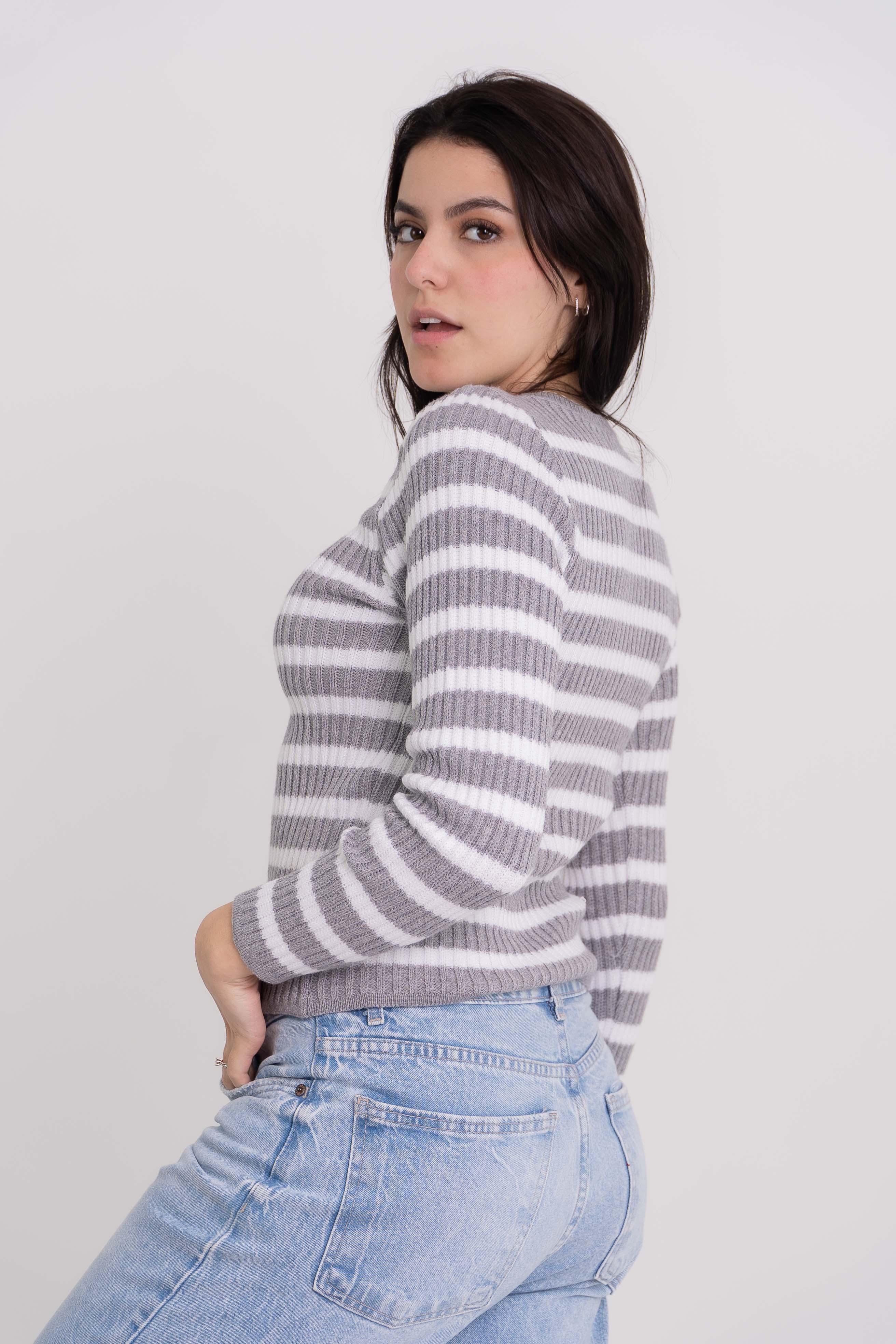 Blusa Listrada de Modal