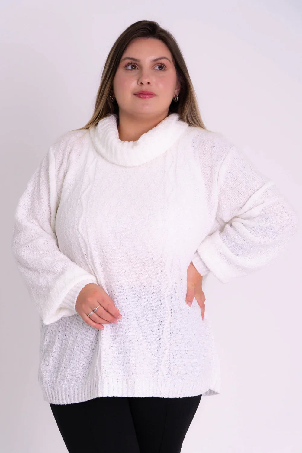 Blusa Plus Size Feminina Gola Alta