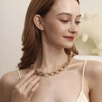 Colar Círculo Zircão Exuberante 18K Banhado a Ouro