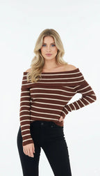 Blusa Ombro a Ombro Listrada