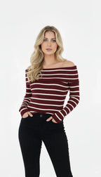 Blusa Ombro a Ombro Listrada