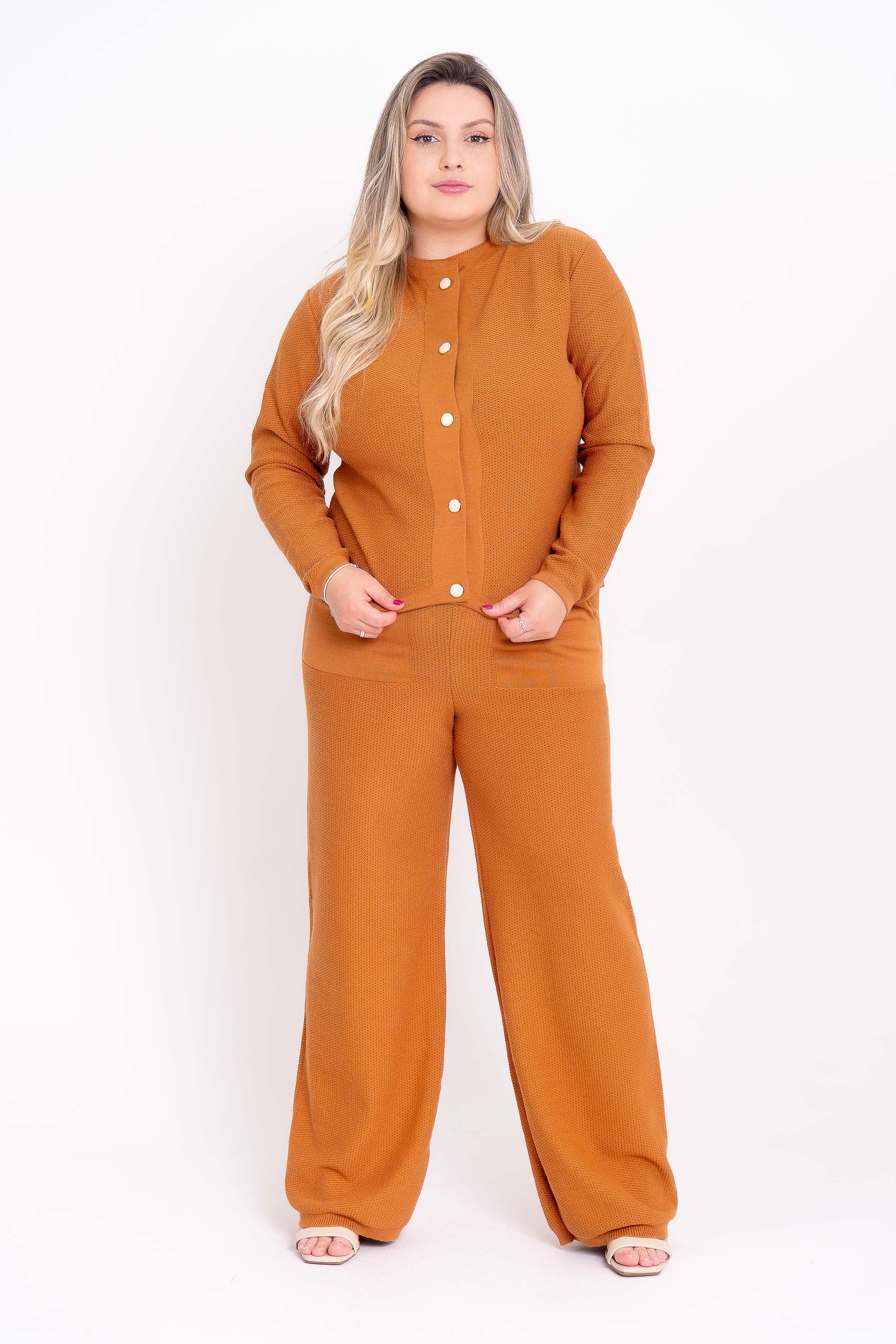 Conjunto Colmeia em Tricot