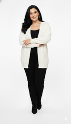 Casaco de Tricot Feminino Losango Plus Size
