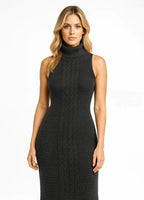 Vestido Mousse Trançado Longo