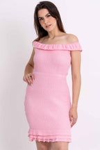 Vestido Ombro a Ombro Babados