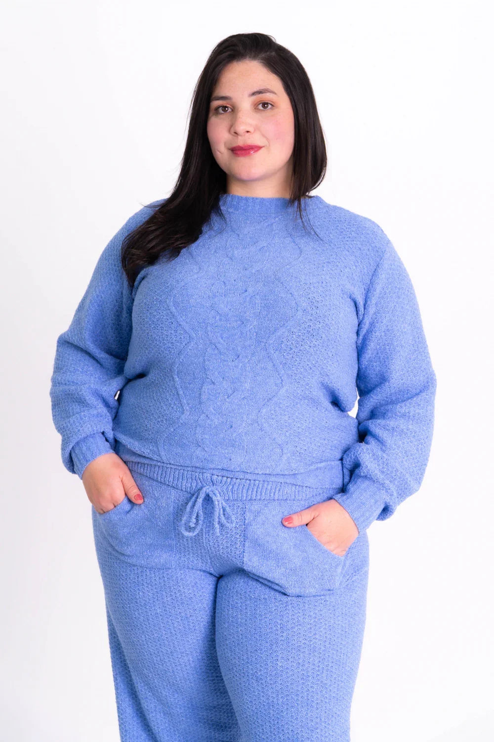 Conjunto de Tricot Plus Size Feminino com Blusa e Calça