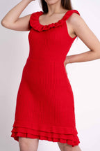 Vestido Ombro a Ombro Babados