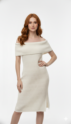 Vestido Ombro a Ombro com fenda