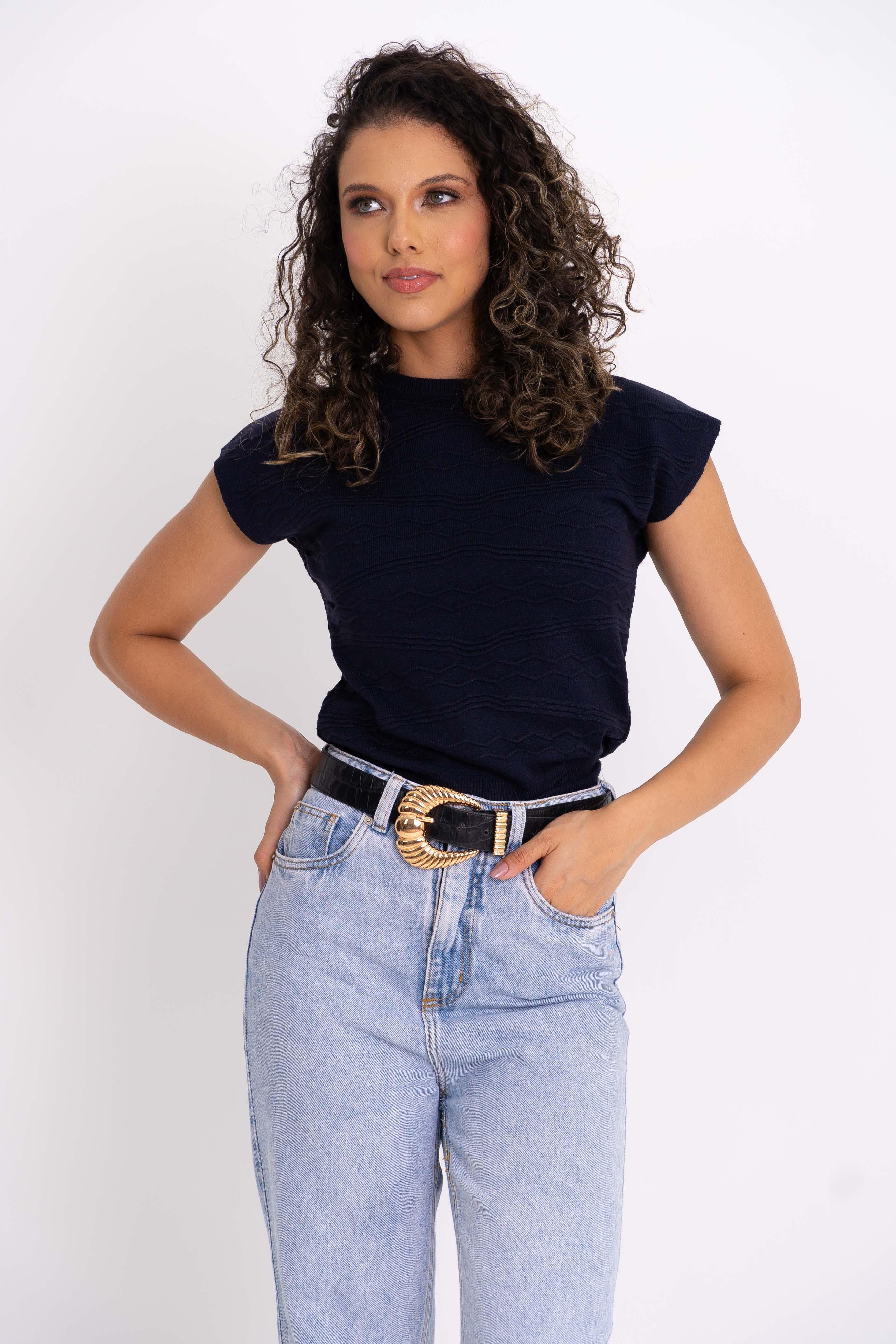 T-Shirt Detalhe Ondinhas