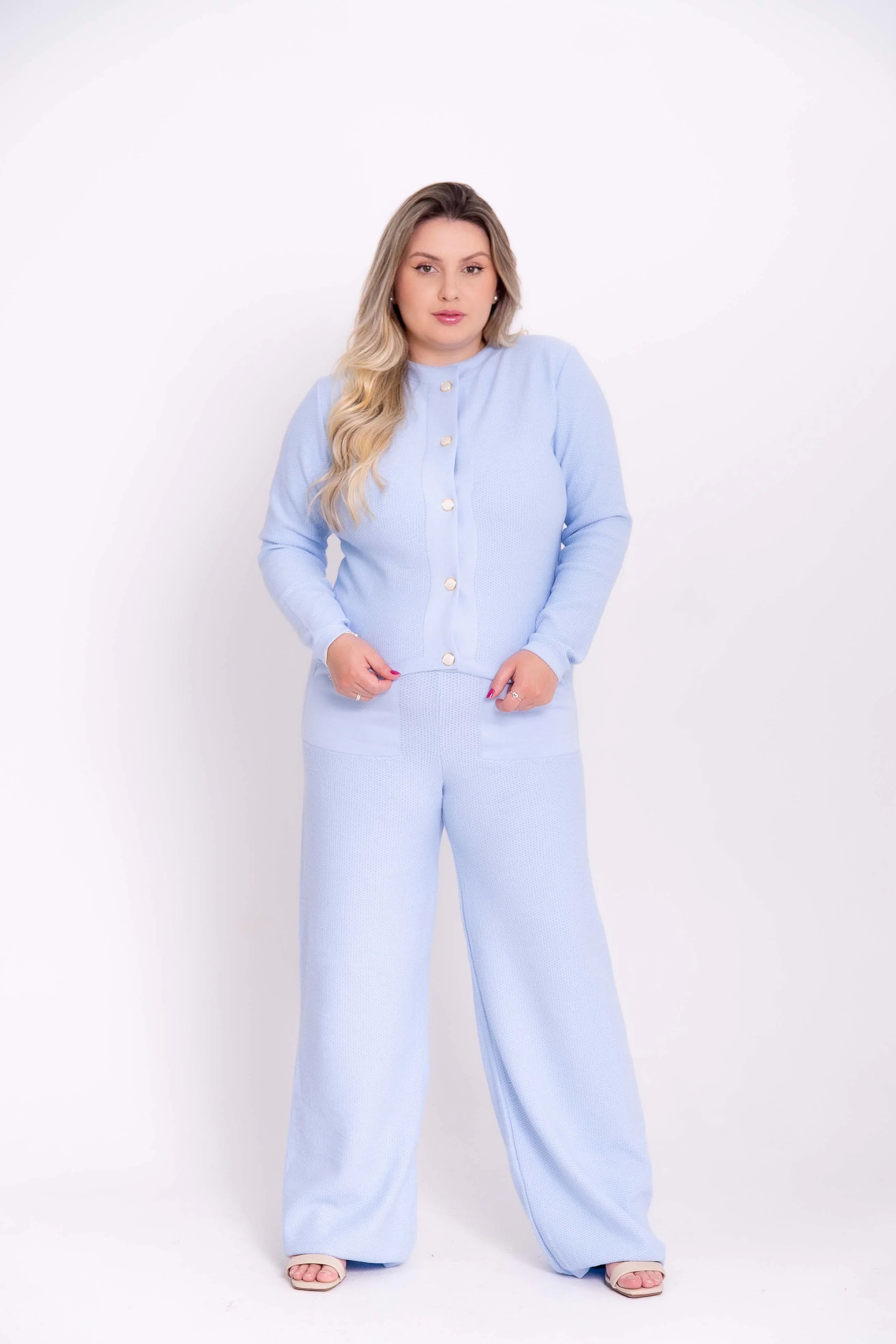 Conjunto Colmeia em Tricot