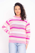Blusa de Tricot Listrada com Angora