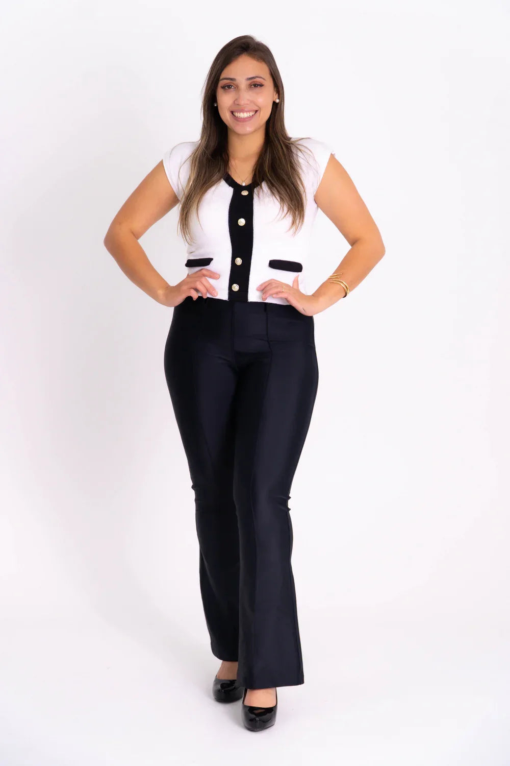 Blusinha Bicolor com Botões