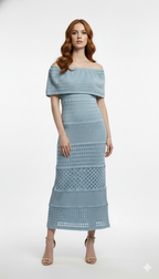Vestido Ombro a Ombro Rendado