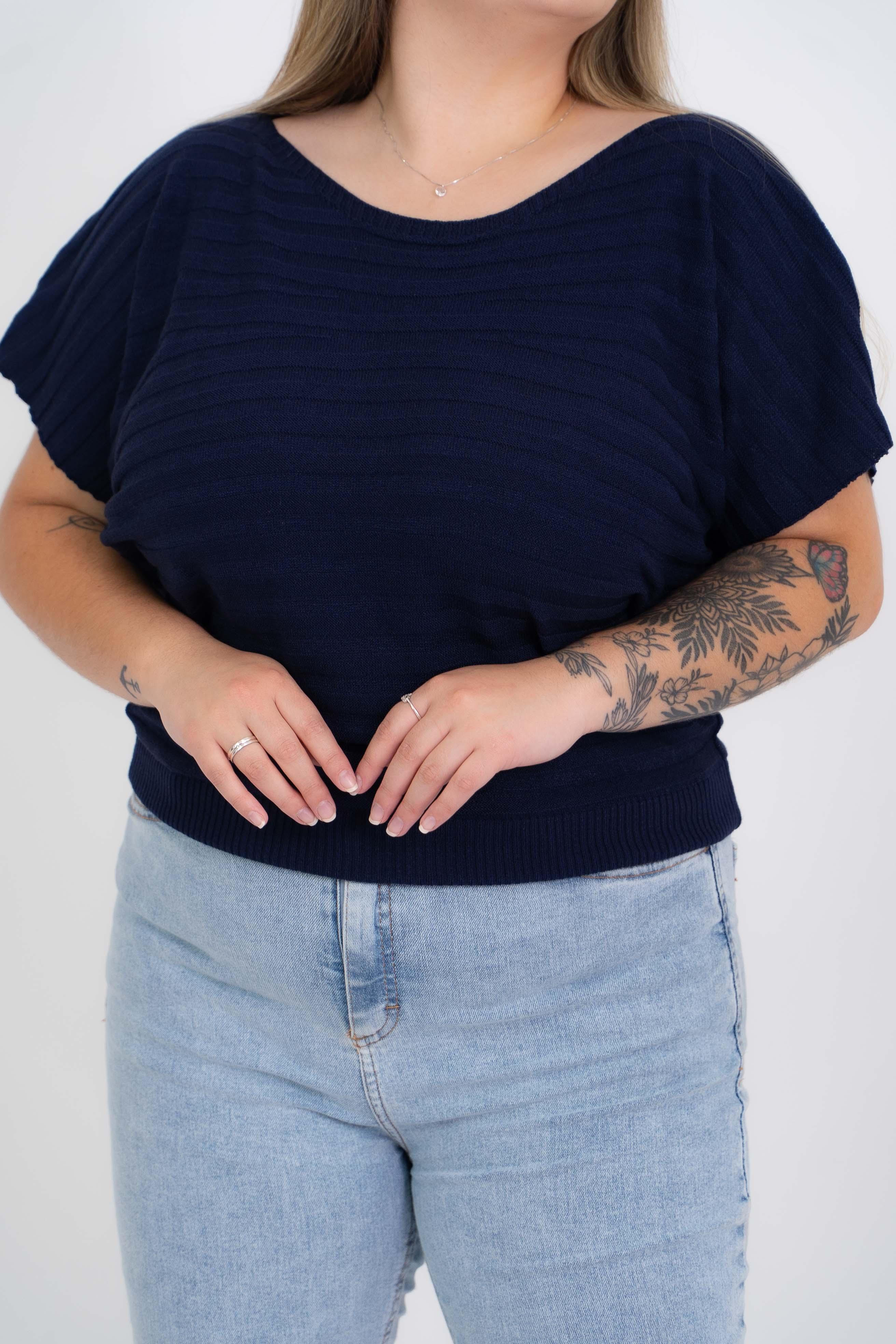 Blusinha Morcego Texturizada