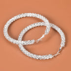 Brincos de Argola de Zinco e Strass Blijery