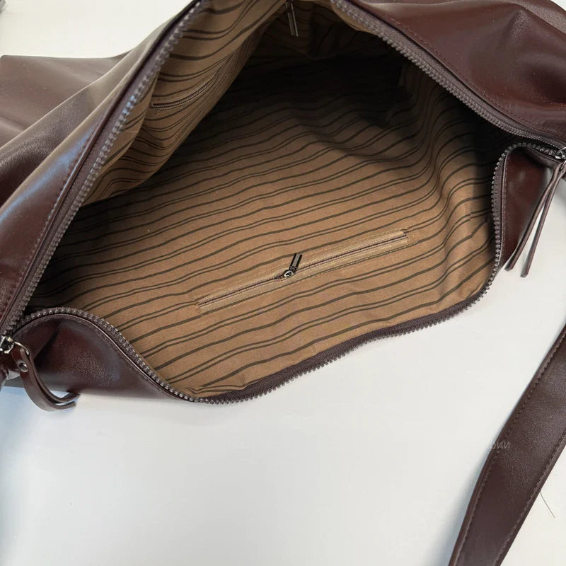 Bolsa Hobo de Couro Plutônio Luxo para Mulheres