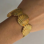 Pulseira Concha Dourada Uworld - Elegância Oceânica