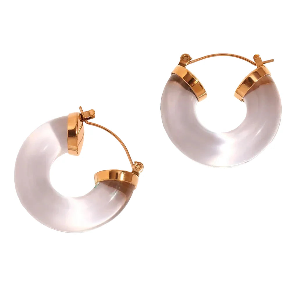 Brincos em Aço inoxidável Argola Tubo