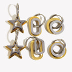 Brincos E.B.belle Dois Tons 18k Ouro Banhado