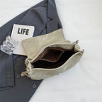 Elegante Bolsa Retro de Couro com Corrente para Mulheres