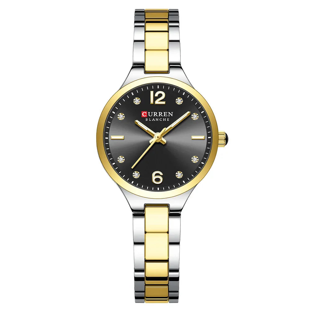 Relógio Luxuoso Curren Feminino em Aço Inoxidável