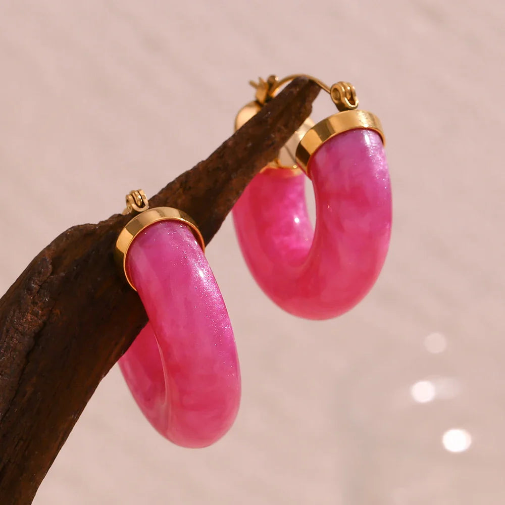 Brincos em Aço inoxidável Argola Tubo