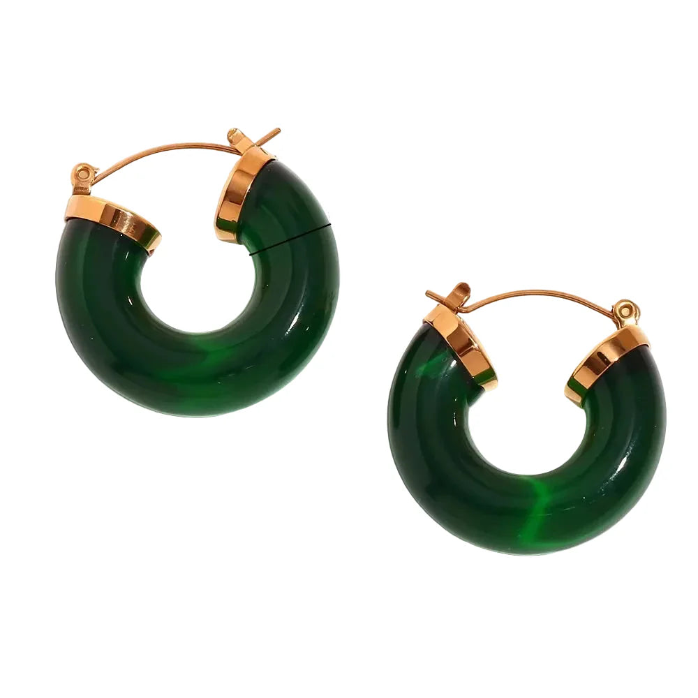 Brincos em Aço inoxidável Argola Tubo