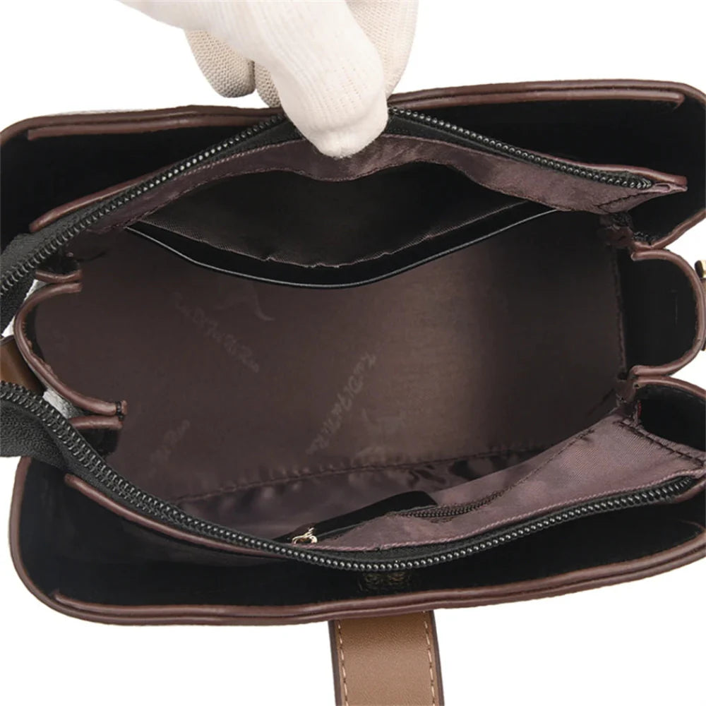 Bolsa Crossbody de Couro Sintético de Alta Capacidade