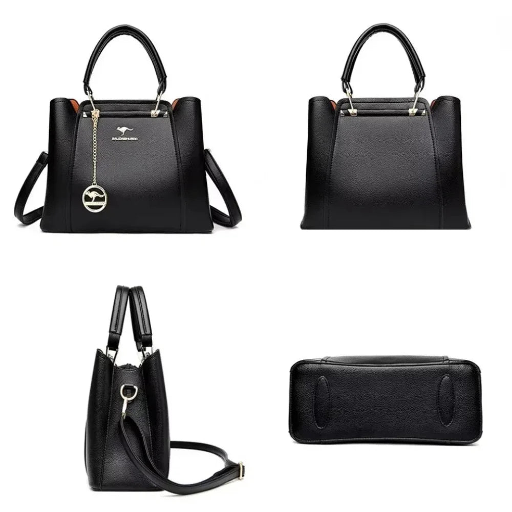Bolsa de Couro Luxuosa com Grande Capacidade e Design Elegante
