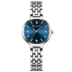 Relógio Feminino Curren Luxo Strass Aço Inoxidável