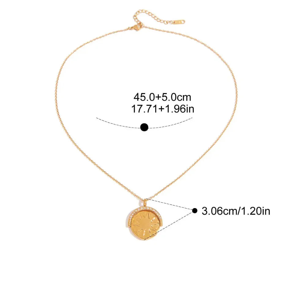 Colar Rotativo Estrela e Lua Banhado a Ouro 18K