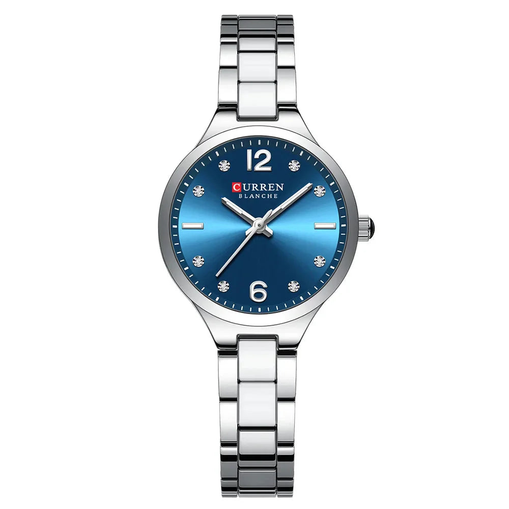 Relógio Luxuoso Curren Feminino em Aço Inoxidável