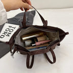 Bolsa de Ombro Luxuosa em Couro Plutônio para Mulheres