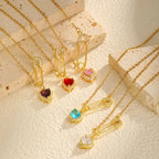 Colar de Pingente Coração Luxuoso com Zircônia e Ouro 18K