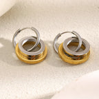 Brincos E.B.belle Dois Tons 18k Ouro Banhado
