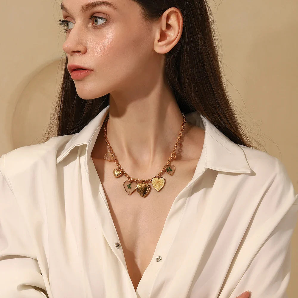 Colar Pingente Coração de Aço Inoxidável E.B.belle