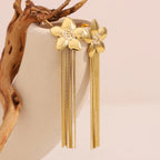 Brincos Florais de Borla Banhados a Ouro 18K