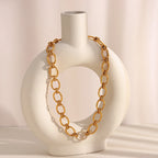 Colar Círculo Zircão Exuberante 18K Banhado a Ouro