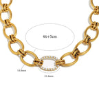 Colar Círculo Zircão Exuberante 18K Banhado a Ouro