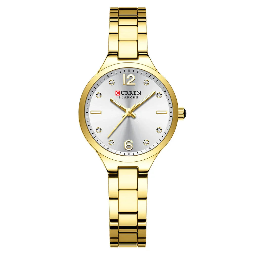 Relógio Luxuoso Curren Feminino em Aço Inoxidável