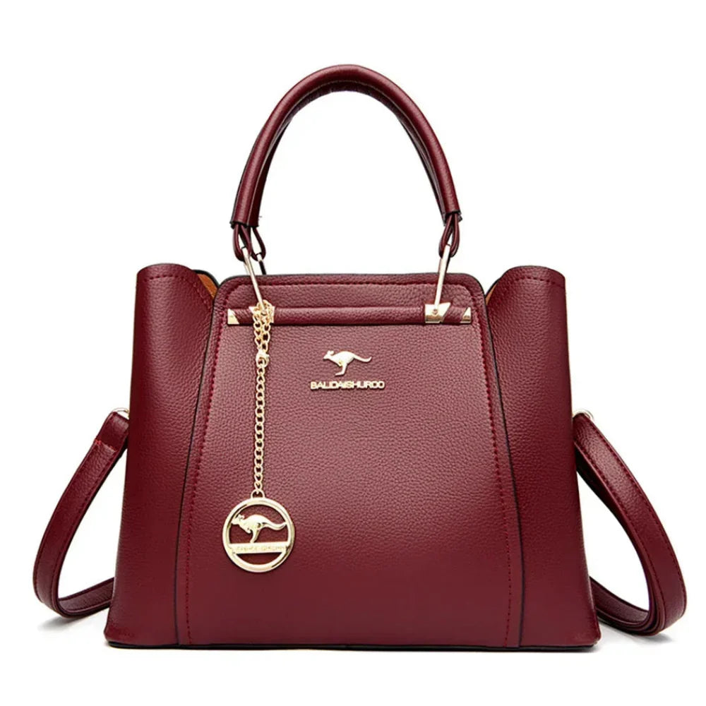 Bolsa de Couro Luxuosa com Grande Capacidade e Design Elegante