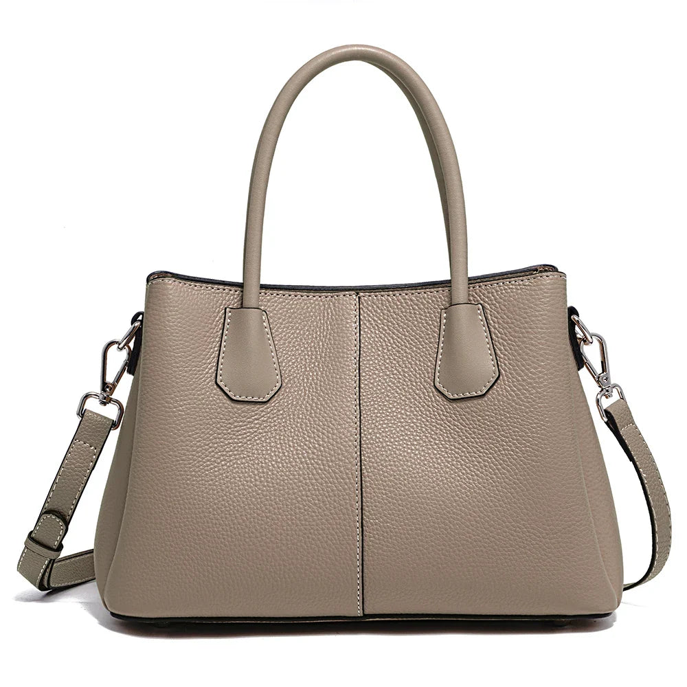 Bolsa de Couro Genuíno Zency Luxo Branco