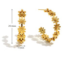 Brinco Flor de Ouro 18K em Aço Inoxidável