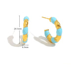 Brinco E.B.belle Gota de Óleo Azul Banhado a Ouro 18K