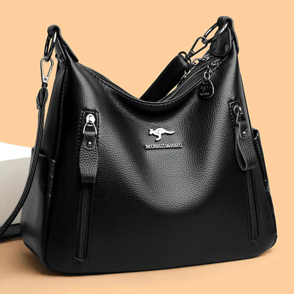 Bolsa Luxuosa Crossbody de Couro Plutônio