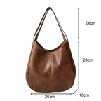 Bolsa Hobo de Couro PU Vintage Feminina