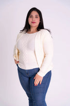 Conjunto de Tricot Plus Size com Blusinha e Cardigan